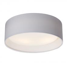  652100GY-2LED - 13" CEIL W/GREY FABRICSHADE (2X15W LED A19)