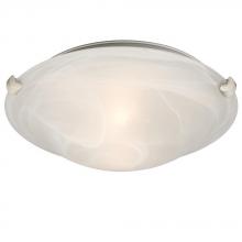  680112MB-WH - Flush Mount - White w/ Marbled Glass