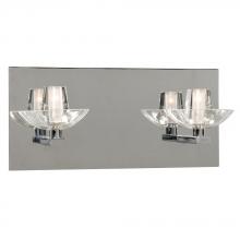  700682CH - Two Light Vanity - Chrome w/ Clear Glass (inside matte)