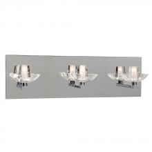  700683CH - Three Light Vanity - Chrome w/ Clear Glass (inside matte)