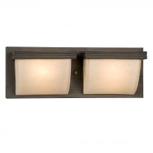  700932ORB - Two Light Vanity - Oil Rubbed Bronze w/ Light Mocha Seeded Glass