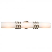  ES701323BN - 3-Light Bath & Vanity Light - in Brushed Nickel finish with Frosted White Glass