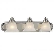  703606CH - Three Light Vanity - Chrome w/ Marbled Glass