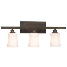  710153ORB - Three Light Vanity - Oil Rubbed Bronze with White Glass