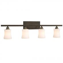  710154ORB - Four Light Vanity - Oil Rubbed Bronze with White Glass