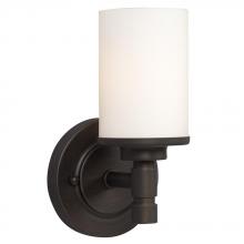  710651ORB - Single Light Vanity - Oil Rubbed Bronze w/ Satin White Glass