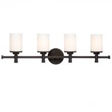  710654ORB - Four Light Vanity - Oil Rubbed Bronze w/ Satin White Glass