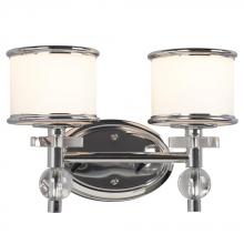  712062CH - 2-Light Vanity Light  - Polished Chrome with White Glass