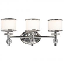  712063CH - 3-Light Vanity Light  - Polished Chrome with White Glass