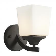  712801ORB - 1-Light Wall Sconce - Oil Rubbed Bronze with Satin White Glass