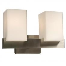  712822BN - Two Light Vanity - Brushed Nickel w/ Satin White Glass