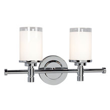  714292CH - 2L Vanity with White Opal/Clear Glass