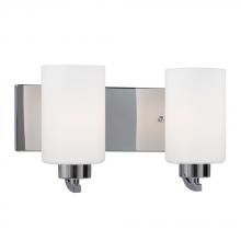  718732CH - 2-Light Vanity in Polished Chrome with Satin White Glass