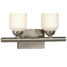  724102BN - Two Light Vanity - Brushed Nickel w/ Satin White Glass