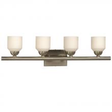  724104BN - Four Light Vanity - Brushed Nickel w/ Satin White Glass