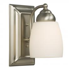  724131BN - Single Light Vanity - Brushed Nickel w/ Satin White Glass