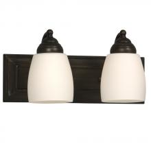  724132ORB - Two Light Vanity - Oil Rubbed Bronze w/ Satin White Glass