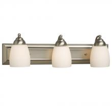  724133BN - Three Light Vanity - Brushed Nickel w/ Satin White Glass