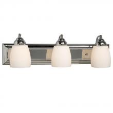  724133CH - Three Light Vanity - Chrome w/ Satin White Glass