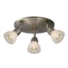  753603BN/FR - Three Light Halogen Ceiling Pan - Brushed Nickel w/ Frosted Glass