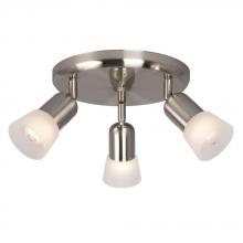  754183BN/FR - 3 Light Spot Light - Brushed Nickel with Frosted Glass