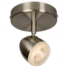  754281BN - Single Halogen Monopoint - Brushed Nickel w/ Frosted White Glass