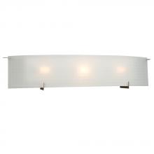  790507PTR 226EB - 3-Light Bath & Vanity Light - in Pewter finish with Frosted Checkered Glass