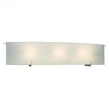  790518PTR - Three Light Vanity - Pewter w/ Frosted Linen Glass with Med. Base