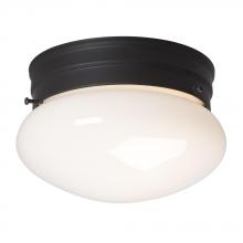  810208ORB - Utility Flush Mount - Oil Rubbed Bronze w/ White Glass