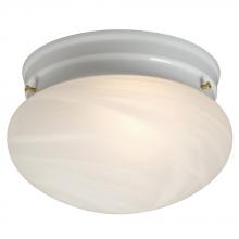  810308WH - Flush Mount - White w/ Marbled Glass