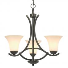  810401ORB - Three Light Chandelier - Oil Rubbed Bronze with White Glass