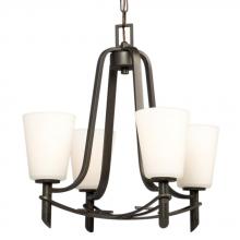  811471ORB - Four Light Chandelier - Oil Rubbed Bronze with Satin White Glass