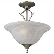  811706PT - Semi-Flush - Pewter w/ Marbled Glass