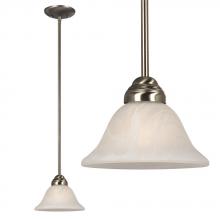  811852BN - Mini Pendant w/6",12",18" Extension Rods - Brushed Nickel w/ Marbled Glass