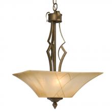  910441OWG - Pendant - Olde World Gold with Beige Frosted Etched Glass