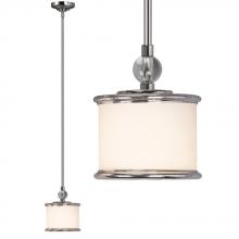  912064CH - Mini-Pendant with 6",12",18" Extension Rods - Polished Chrome with White Glass