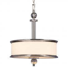  912065CH - 3-Light Pendant - Polished Chrome with White Glass