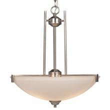  913021BN - Pendant - Brushed Nickel with Satin White Glass