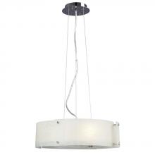  915043CH - 3-Light Pendant Chrome with Frosted Textured Glass Shade w/Frosted Bottom Glass