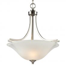  918731BN - 3-Light Pendant in Brushed Nickel with Satin White Glass