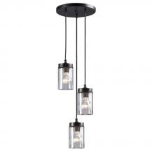  919855ORB - 3-Light Multi-Light Pendant - in Oil Rubbed Bronze finish with Clear Glass Shade