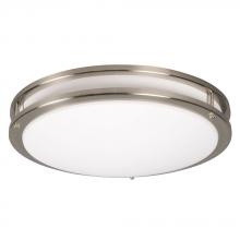  951054BN-313NPF - Flush Mount Ceiling Light - in Brushed Nickel finish with White Acrylic Lens (120V MPF, Electronic B