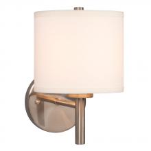  ES213040BN - Wall Sconce - in Brushed Nickel finish with Off-White Linen Shade