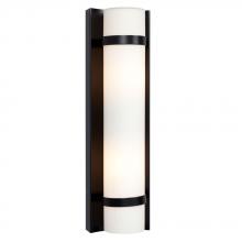  ES215661BK - Wall Sconce - in Black finish with Satin White Glass (Suitable for Indoor or Outdoor Use)