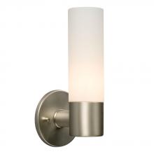  ES244021BN/WH - Wall Sconce - in Brushed Nickel finish with White Cylinder Glass