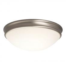  ES613335BN - Flush Mount Ceiling Light - in Brushed Nickel finish with White Glass