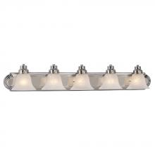  ES705606CH - 5-Light Bath & Vanity Light - in Polished Chrome finish with Marbled Glass