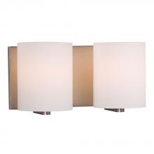  ES710232BN - 2-Light Bath & Vanity Light - in Brushed Nickel finish with Satin White Glass