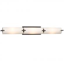  ES710693PRB - 3-Light Bath & Vanity Light - in Painted Restoration Bronze finish with Satin White Glass