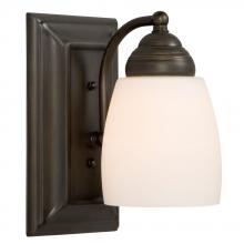  ES724131ORB - 1-Light Bath & Vanity Light - in Oil Rubbed Bronze finish with Satin White Glass